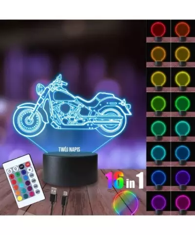 Lampka Nocna 3D LED LAMP Motocykl Harley