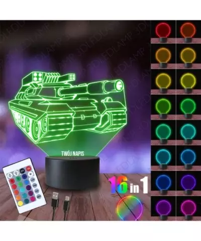 Lampka Nocna 3D LED LAMP Czołg