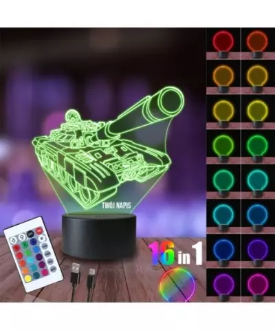 Lampka Nocna 3D LED LAMP Czołg T54 Leopard