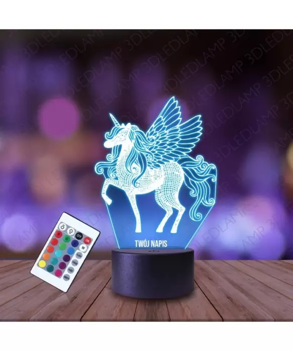 Lampka Nocna 3D LED LAMP Pegaz Jednorożec