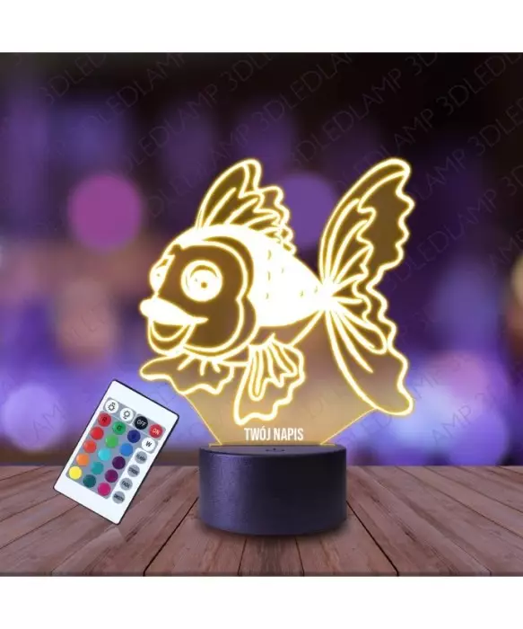 Lampka Nocna 3D LED LAMP Złota Rybka
