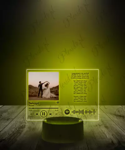 Ramka Spotify Miłosna Piosenka na Szkle Tekst Piosenki - 1
