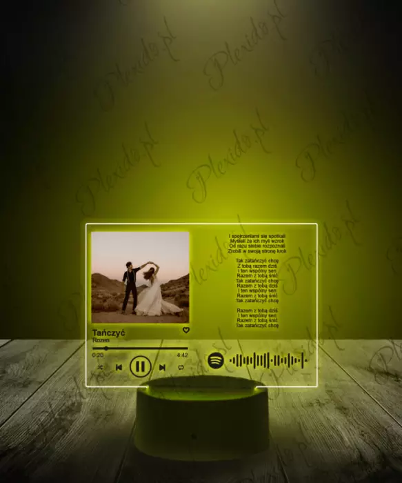 Ramka Spotify Miłosna Piosenka na Szkle Tekst Piosenki - 1