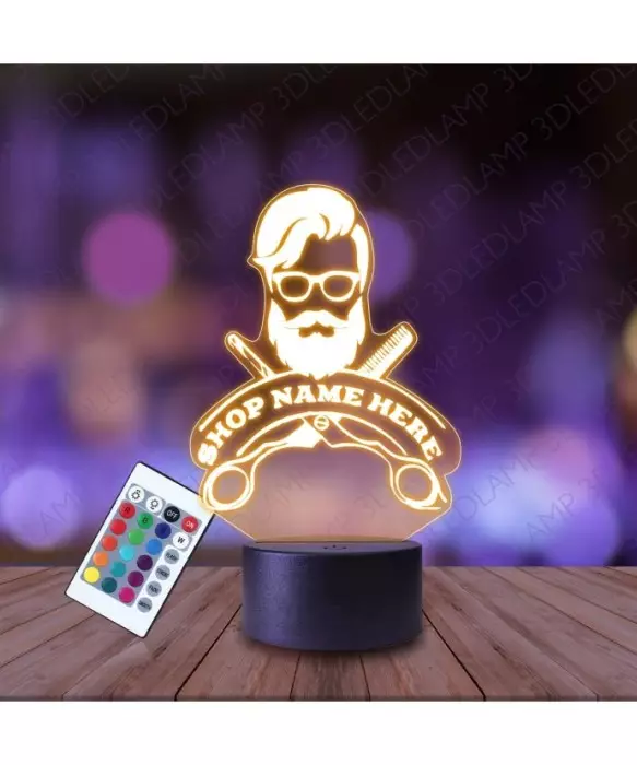 Lampka Nocna 3D LED LAMP Barber Fryzjer