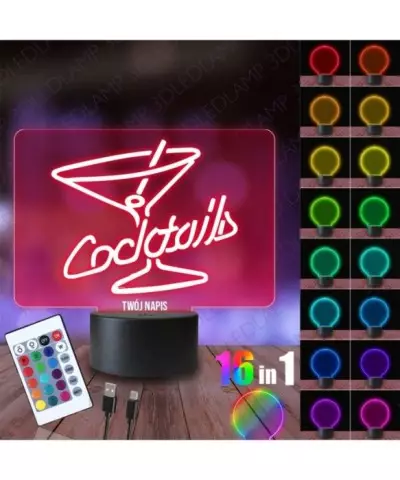 Lampka Nocna 3D LED LAMP Drink Bar Restauracja