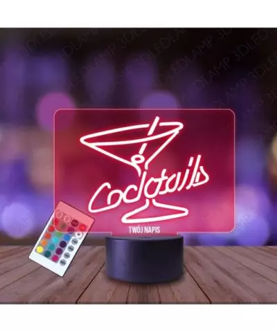 Lampka Nocna 3D LED LAMP Drink Bar Restauracja