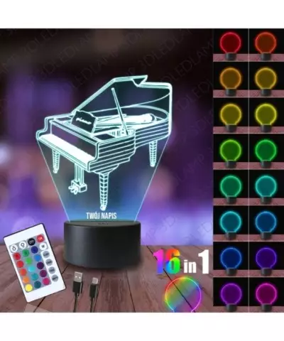 Lampka Nocna 3D LED LAMP Fortepian