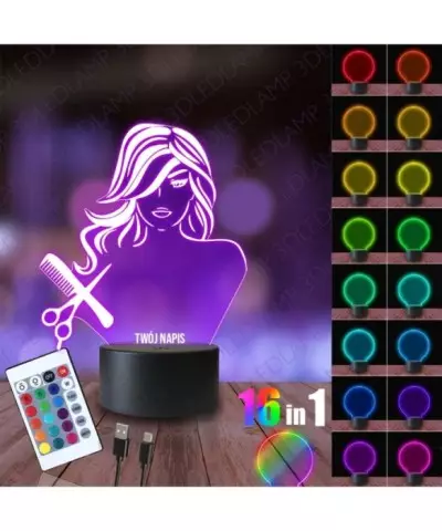 Lampka Nocna 3D LED LAMP Salon Fryzjerski