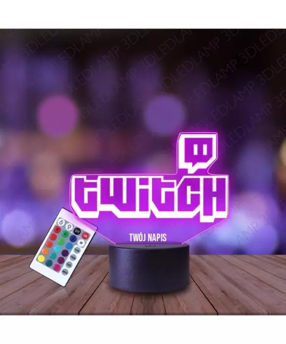 Lampka Nocna 3D LED LAMP Twitch Logo