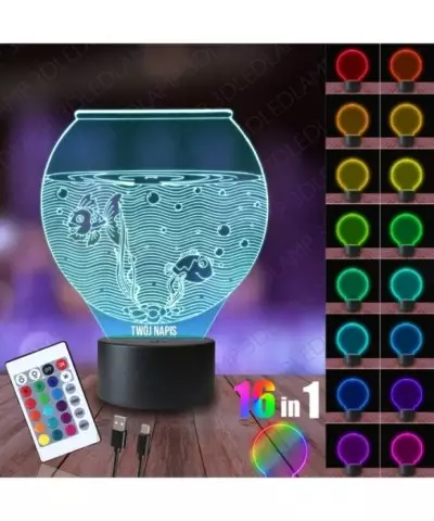 Lampka Nocna 3D LED LAMP Akwarium Rybki