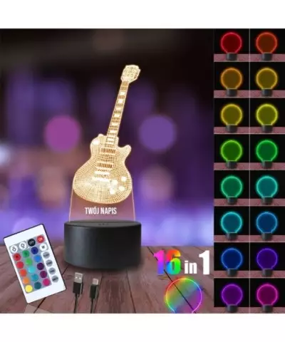Lampka Nocna 3D LED LAMP Gitara Elektryczna