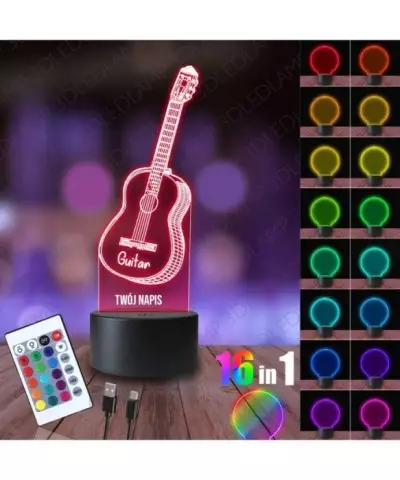 Lampka Nocna 3D LED LAMP Gitara Klasyczna
