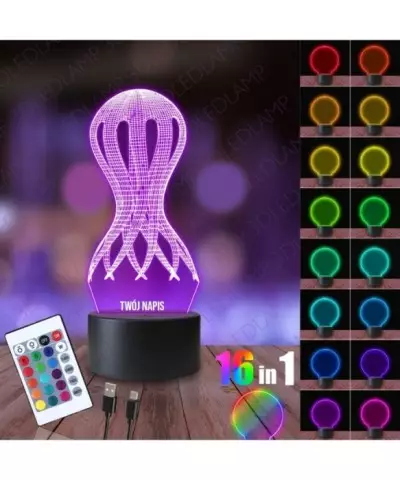 Lampka Nocna 3D LED LAMP Meduza
