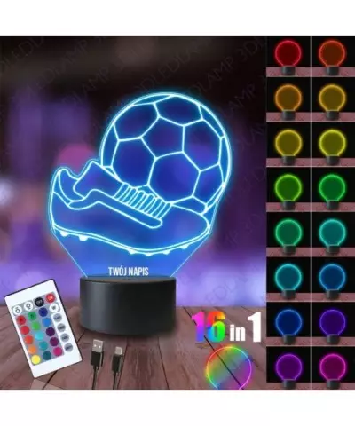 Lampka Nocna 3D LED LAMP Piłka Nożna Korki