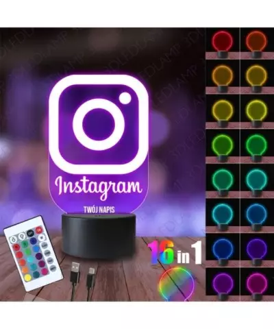 Lampka Nocna 3D LED LAMP Instagram
