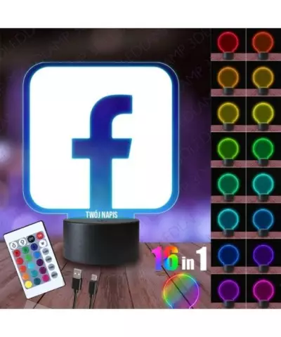 Lampka Nocna 3D LED LAMP Facebook