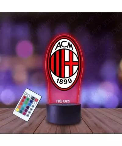 Lampka Nocna 3D LED LAMP z Nadrukiem AC Milan