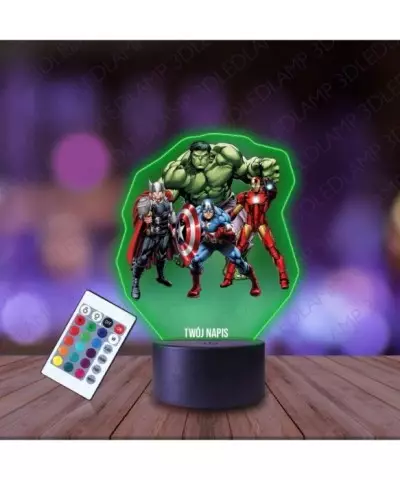 Lampka Nocna 3D LED LAMP z Nadrukiem Avengers