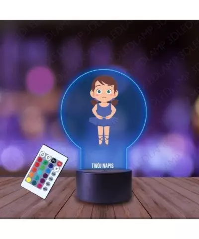 Lampka Nocna 3D LED LAMP z Nadrukiem Baletnica Niebieska