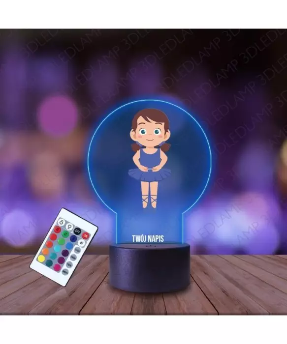 Lampka Nocna 3D LED LAMP z Nadrukiem Baletnica Niebieska