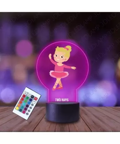 Lampka Nocna 3D LED LAMP z Nadrukiem Baletnica Różowa