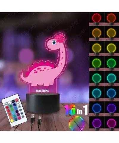 Lampka Nocna 3D LED LAMP z Nadrukiem Dinozaur