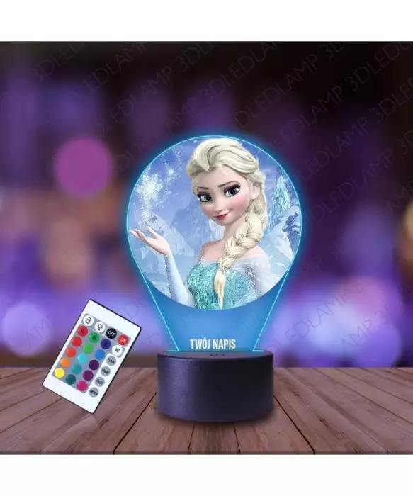 Lampka Nocna 3D LED LAMP z Nadrukiem Elsa Kraina Lodu