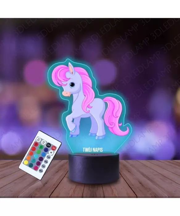 Lampka Nocna 3D LED LAMP z Nadrukiem Kucyk