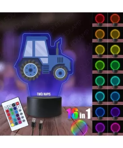 Lampka Nocna 3D LED LAMP z Nadrukiem Traktor