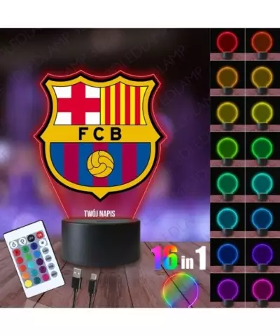 Lampka Nocna 3D LED LAMP z Nadrukiem FC Barcelona