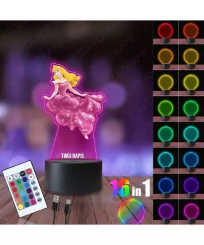 Lampka Nocna 3D LED LAMP z Nadrukiem Śpiąca Królewna