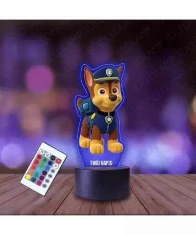 Lampka Nocna 3D LED LAMP z Nadrukiem Psi Patrol Chase