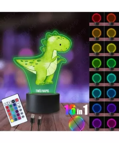 Lampka Nocna 3D LED LAMP z Nadrukiem Dinozaur T-Rex