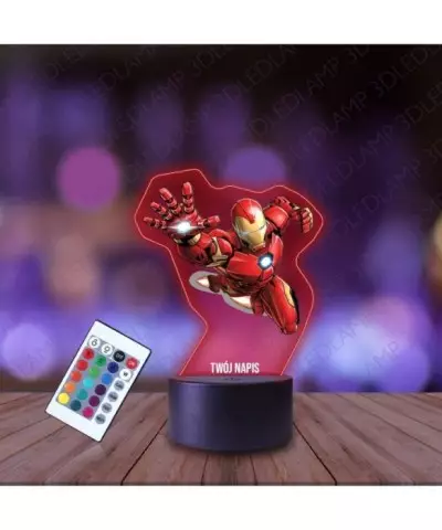 Lampka Nocna 3D LED LAMP z Nadrukiem Iron Man