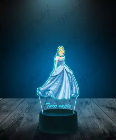 Lampka LED 3D Plexido z Nadrukiem Kopciuszek - 1