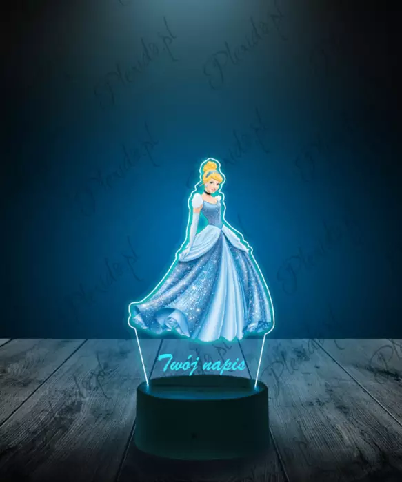 Lampka LED 3D Plexido z Nadrukiem Kopciuszek - 1