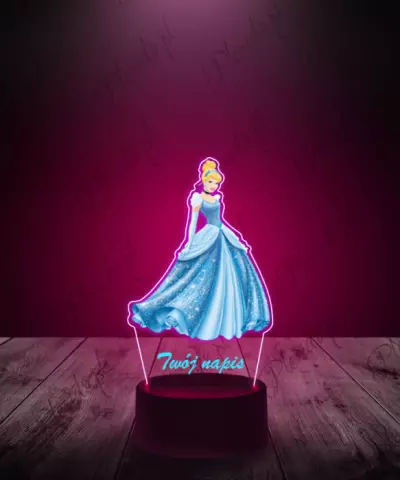 Lampka LED 3D Plexido z Nadrukiem Kopciuszek - 2