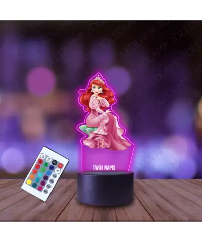 Lampka Nocna 3D LED LAMP z Nadrukiem Arielka