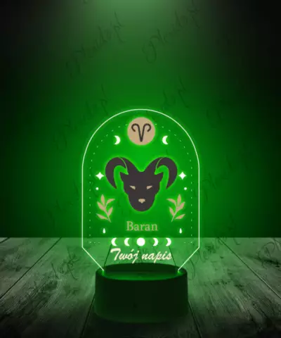 Lampka LED 3D Plexido z Nadrukiem Znak Zodiaku Baran - 2