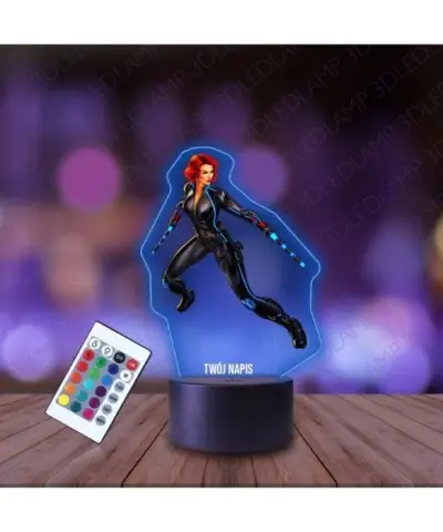 Lampka Nocna 3D LED LAMP z Nadrukiem Czarna Wdowa