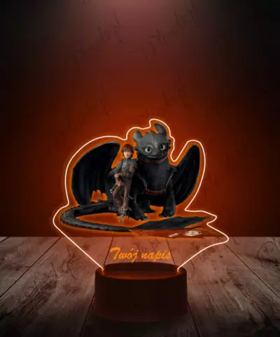 Lampka LED 3D Plexido z Nadrukiem Jak Wytresować Smoka - 2