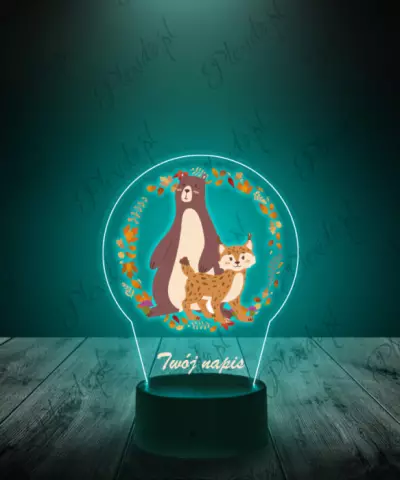 Lampka LED 3D Plexido z Nadrukiem Miś i Ryś - 1