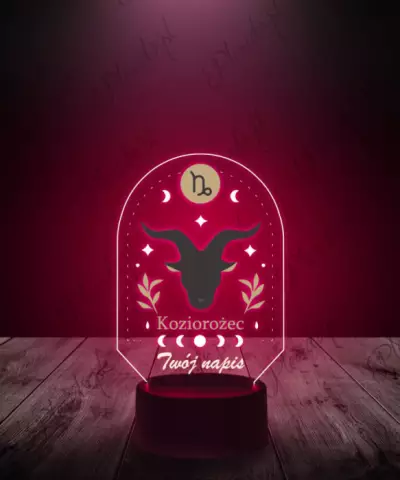 Lampka LED 3D Plexido z Nadrukiem Znak Zodiaku Koziorożec - 1