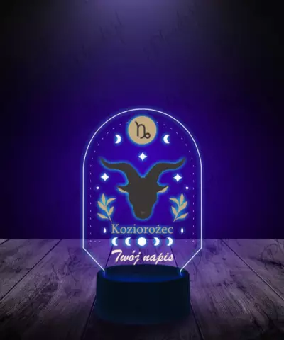 Lampka LED 3D Plexido z Nadrukiem Znak Zodiaku Koziorożec - 3