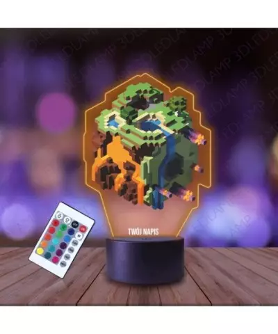 Lampka Nocna 3D LED LAMP z Nadrukiem Minecraft