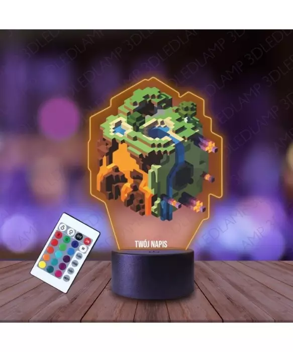 Lampka Nocna 3D LED LAMP z Nadrukiem Minecraft
