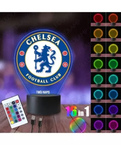 Lampka Nocna 3D LED LAMP z Nadrukiem Chelsea F.C.