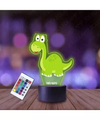 Lampka Nocna 3D LED LAMP z Nadrukiem Dinozaur Zielony