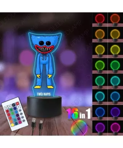 Lampka Nocna 3D LED LAMP z Nadrukiem Huggy Wuggy
