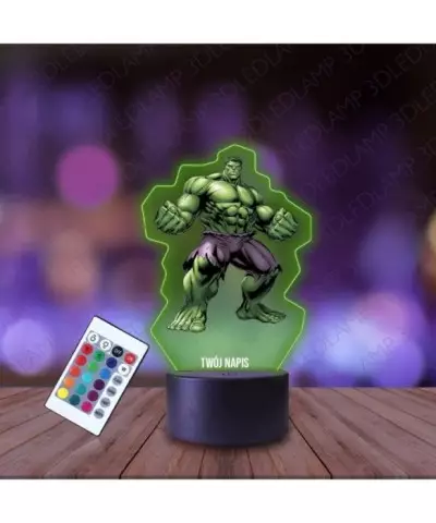 Lampka Nocna 3D LED LAMP z Nadrukiem Hulk